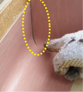 塩ビシート入隅・出隅部に